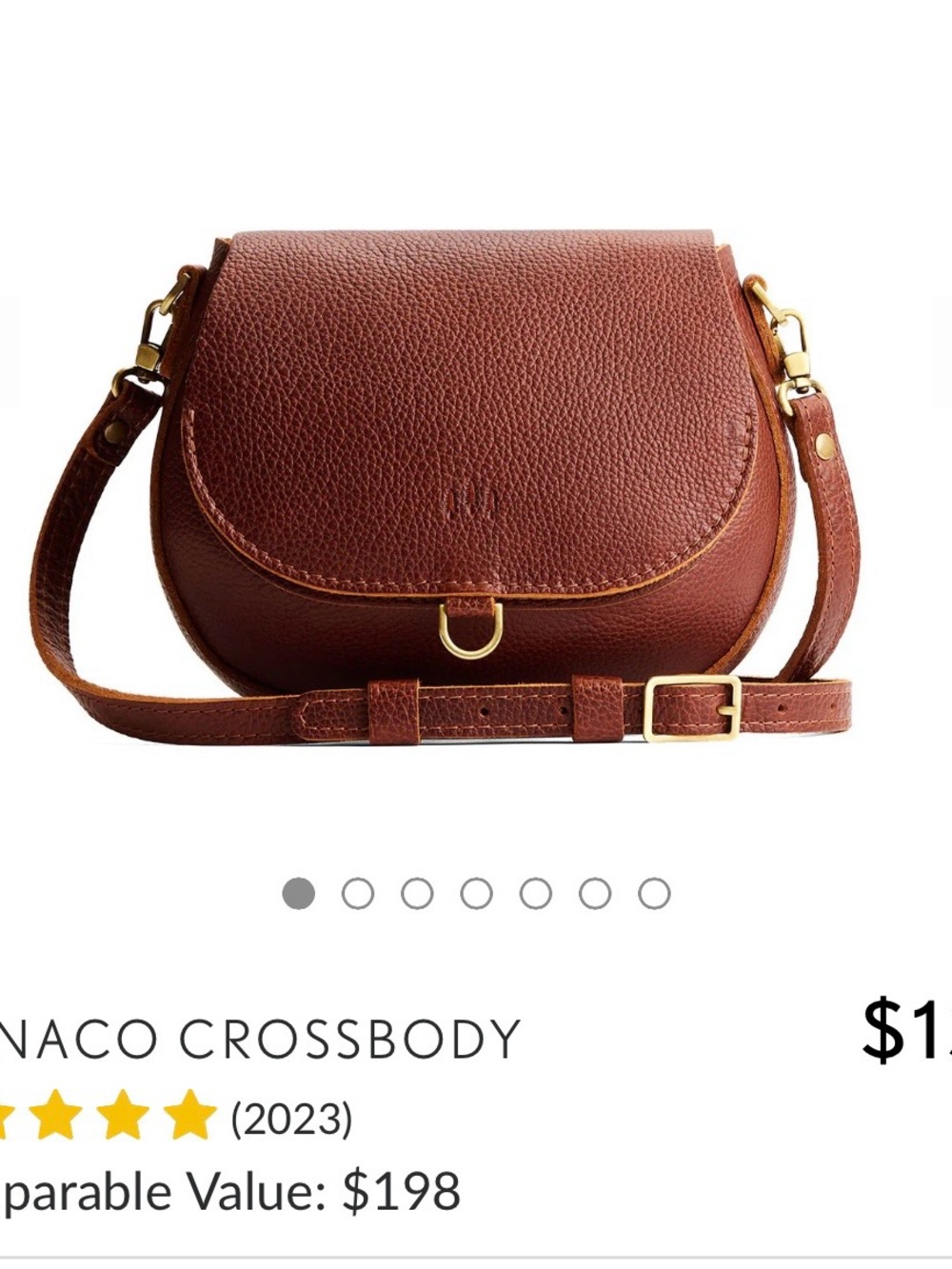 Portland Leather Chestnut Brown Pebbled Leather Crossbody